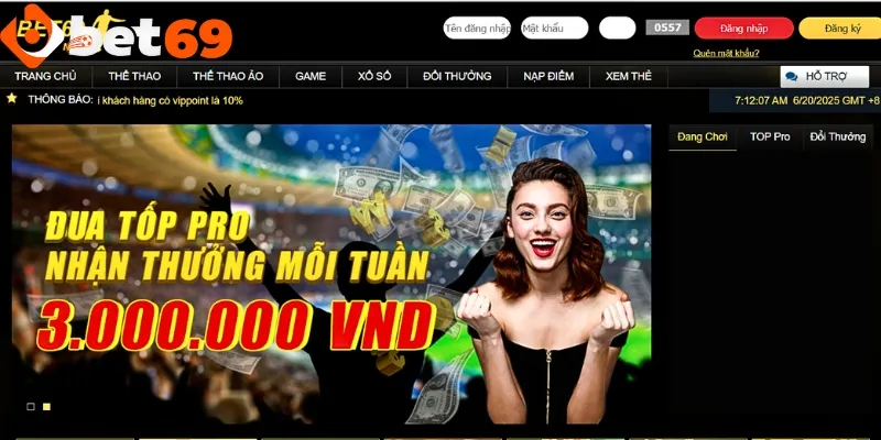 Người chơi điền thông tin đăng nhập Bet69 theo yêu cầu